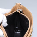 CELINE Macadam Canvas Shoulder Bag PVC Leather Beige Auth 110402-24