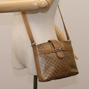 CELINE Macadam Canvas Shoulder Bag PVC Leather Beige Auth 110402-27