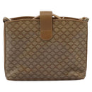 CELINE Macadam Canvas Shoulder Bag PVC Leather Beige Auth 110402-2