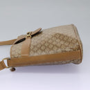CELINE Macadam Canvas Shoulder Bag PVC Leather Beige Auth 110402-3