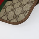 GUCCI GG Supreme Web Sherry Line Pouch PVC Leather Beige 89 01 021 Auth 110412-15