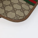 GUCCI GG Supreme Web Sherry Line Pouch PVC Leather Beige 89 01 021 Auth 110412-16