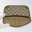 GUCCI GG Supreme Web Sherry Line Pouch PVC Leather Beige 89 01 021 Auth 110412-9