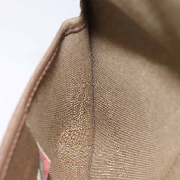 GUCCI GG Supreme Web Sherry Line Pouch PVC Leather Beige 89 01 021 Auth 110412