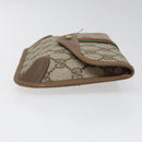 GUCCI GG Supreme Web Sherry Line Pouch PVC Leather Beige 89 01 021 Auth 110412-3