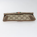 GUCCI GG Supreme Web Sherry Line Pouch PVC Leather Beige 89 01 021 Auth 110412-6