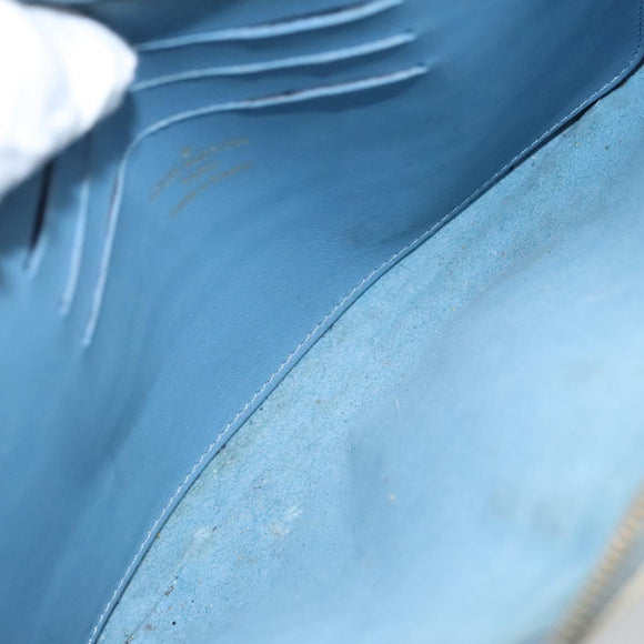 LOUIS VUITTON Monogram Denim New Wave Pochette Zip Bag Blue M67538 Auth 110431