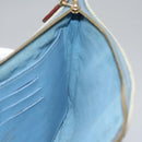 LOUIS VUITTON Monogram Denim New Wave Pochette Zip Bag Blue M67538 Auth 110431-16