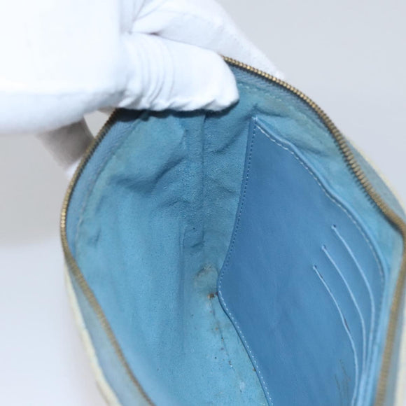 LOUIS VUITTON Monogram Denim New Wave Pochette Zip Bag Blue M67538 Auth 110431