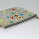 LOUIS VUITTON Monogram Denim New Wave Pochette Zip Bag Blue M67538 Auth 110431-6