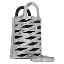 BALENCIAGA Neophone Holder Shoulder Bag Enamel Silver 660787 Auth 110436AV-1