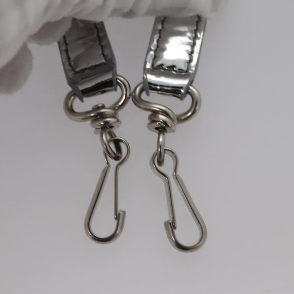 BALENCIAGA Neophone Holder Shoulder Bag Enamel Silver 660787 Auth 110436AV