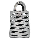 BALENCIAGA Neophone Holder Shoulder Bag Enamel Silver 660787 Auth 110436AV-13