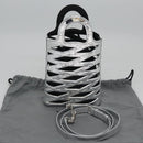 BALENCIAGA Neophone Holder Shoulder Bag Enamel Silver 660787 Auth 110436AV-12