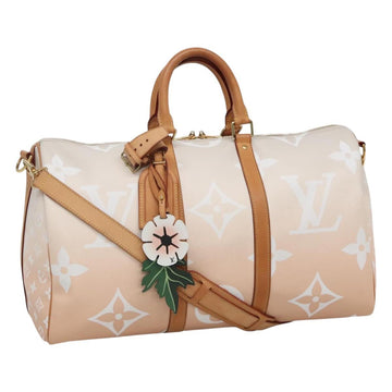 LOUIS VUITTON Monogram Giant Keepall Bandouliere 45 Bag Pink LV Auth 110446SA