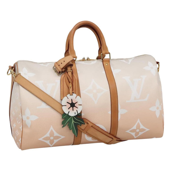 LOUIS VUITTON Monogram Giant Keepall Bandouliere 45 Bag Pink LV Auth 110446SA