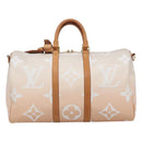 LOUIS VUITTON Monogram Giant Keepall Bandouliere 45 Bag Pink LV Auth 110446SA-13