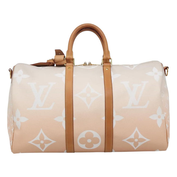 LOUIS VUITTON Monogram Giant Keepall Bandouliere 45 Bag Pink LV Auth 110446SA