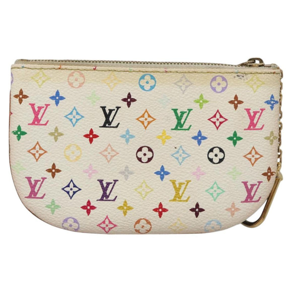 LOUIS VUITTON Monogram Multicolor Pochette MM Pouch White M60028 LV Auth 110453