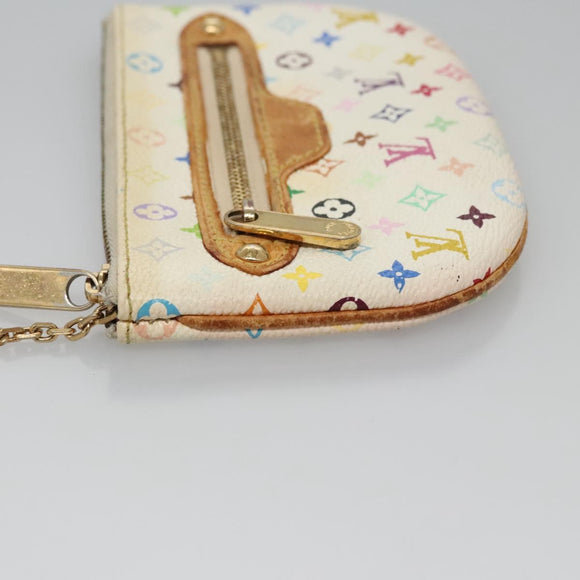 LOUIS VUITTON Monogram Multicolor Pochette MM Pouch White M60028 LV Auth 110453