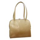 Salvatore Ferragamo Shoulder Bag Patent leather Beige Auth 110481-1