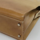 Salvatore Ferragamo Shoulder Bag Patent leather Beige Auth 110481-16