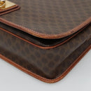 CELINE Macadam Canvas Shoulder Bag PVC Leather Brown Auth 110484-10