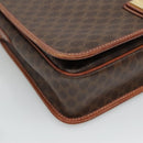 CELINE Macadam Canvas Shoulder Bag PVC Leather Brown Auth 110484-11