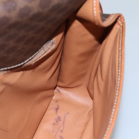 CELINE Macadam Canvas Shoulder Bag PVC Leather Brown Auth 110484