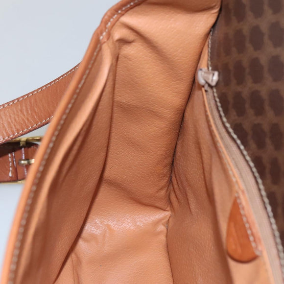 CELINE Macadam Canvas Shoulder Bag PVC Leather Brown Auth 110484