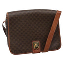 CELINE Macadam Canvas Shoulder Bag PVC Leather Brown Auth 110484-1