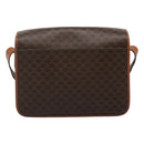 CELINE Macadam Canvas Shoulder Bag PVC Leather Brown Auth 110484-2