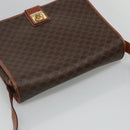 CELINE Macadam Canvas Shoulder Bag PVC Leather Brown Auth 110484-6