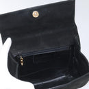 Salvatore Ferragamo Gancini Shoulder Bag Suede Black Gold Auth 110487-10