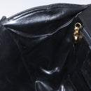 Salvatore Ferragamo Gancini Shoulder Bag Suede Black Gold Auth 110487-18