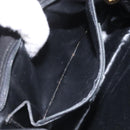 Salvatore Ferragamo Gancini Shoulder Bag Suede Black Gold Auth 110487-19