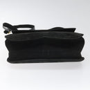Salvatore Ferragamo Gancini Shoulder Bag Suede Black Gold Auth 110487-5