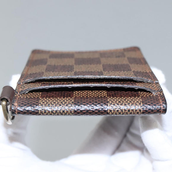 LOUIS VUITTON Damier Ebene Porte Cartes ID Bandouliere Case N60016 Auth 110489V