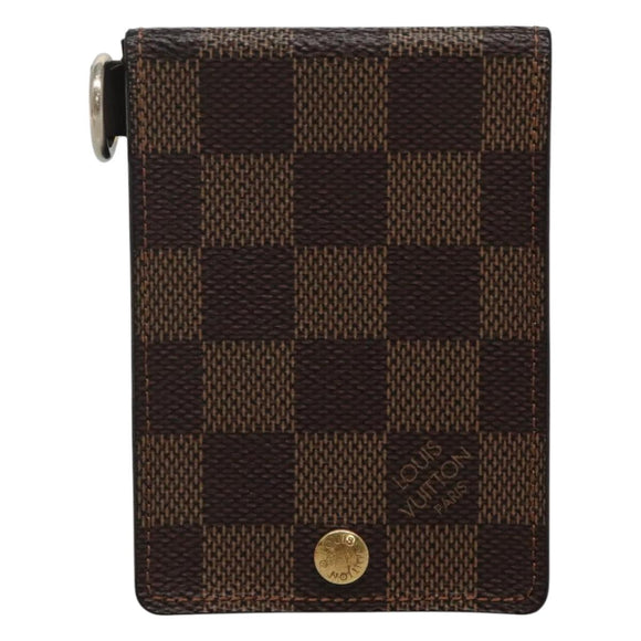 LOUIS VUITTON Damier Ebene Porte Cartes ID Bandouliere Case N60016 Auth 110489V