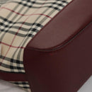 BURBERRY Nova Check Tote Bag Canvas Leather Beige Red gold Auth 110498-16