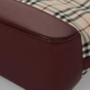 BURBERRY Nova Check Tote Bag Canvas Leather Beige Red gold Auth 110498-9