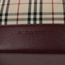 BURBERRY Nova Check Tote Bag Canvas Leather Beige Red gold Auth 110498-19
