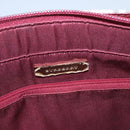 BURBERRY Nova Check Tote Bag Canvas Leather Beige Red gold Auth 110498-11