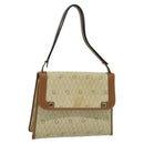 Christian Dior Honeycomb Canvas Hand Bag PVC Leather Beige Auth 110505-1