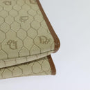 Christian Dior Honeycomb Canvas Hand Bag PVC Leather Beige Auth 110505-16