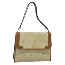 Christian Dior Honeycomb Canvas Hand Bag PVC Leather Beige Auth 110505-13