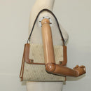 Christian Dior Honeycomb Canvas Hand Bag PVC Leather Beige Auth 110505-21