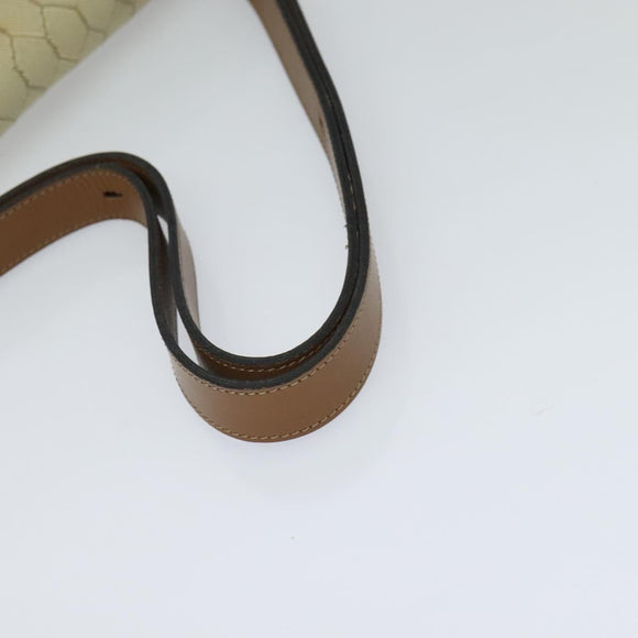 Christian Dior Honeycomb Canvas Hand Bag PVC Leather Beige Auth 110505