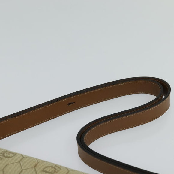 Christian Dior Honeycomb Canvas Hand Bag PVC Leather Beige Auth 110505