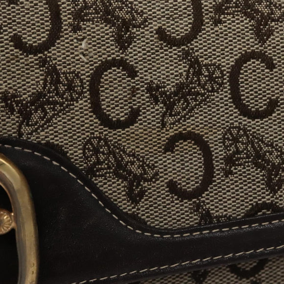 CELINE C Macadam Canvas Shoulder Bag Beige Brown Auth 110506